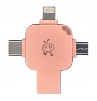 Флеш-накопитель USB 3.0  256GB  Smart Buy  MC15A  Metal Quad  4-in-1 (Lightning + USB Type-A + USB Type-C + micro USB)  розовый металл (SB256GBMC15A)