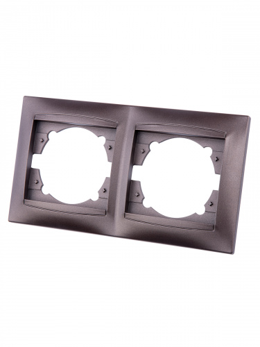 Рамка 2-х постовая горизонтальная шоколад , с/у, "Лама" (20/240) TDM (SQ1815-0530) фото 5 Рамка 2-х постовая горизонтальная шоколад , с/у, "Лама" (20/240) TDM (SQ1815-0530) фото 5