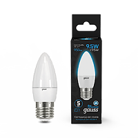 Лампа светодиодная GAUSS Свеча 9.5W 950lm 6500К E27 1/10/50 (103102310)