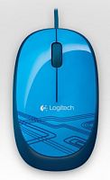 Мышь проводная LOGITECH M105 (1000dpi) USB (2but), синий (910-003114)