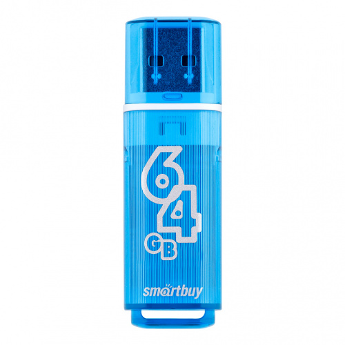 Флеш-накопитель USB  64GB  Smart Buy  Glossy  синий (SB64GBGS-B)