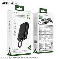 Мобильный аккумулятор Аккумулятор внешний ACEFAST M14, 20000mAh, 1 Type-C, PD20Вт, QC3.0, кабель Type-C, индикатор, цвет: чёрный (1/26) (6974316283966)