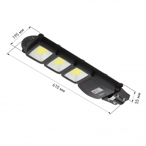 Светильник ЭРА консольный на солн. бат. COB 60W с датч. движ. ПДУ 1100lm 5000К IP65 (6/90) (Б0046795) фото 11