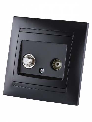 Розетка TV ("мама") + SAT (F-разъем) 0-2400МГц графит , с/у, "Лама" (10/120) TDM (SQ1815-0620) фото 5 Розетка TV ("мама") + SAT (F-разъем) 0-2400МГц графит , с/у, "Лама" (10/120) TDM (SQ1815-0620) фото 5