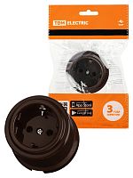 Розетка 2П+З 16А 250В коричневая «Виви» TDM (6/36) (SQ1820-1417)