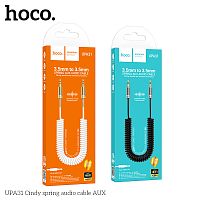 Кабель AUX, Jack 3,5mm(m) - Jack 3,5mm(m) HOCO UPA31 Cindy, 3.0м, круглый, пластик, цвет: белый (1/31/310) (6942007631242)