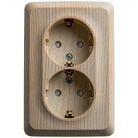 Розетка угловая 2-м О/У ЭТЮД 16А IP20 250В с заземл. защ. шторки сосна Systeme Electric PA16-108D (1/8/64)