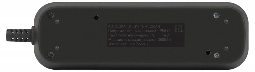 Колодка ЭРА KX-3e-B 3 розетки с зазeмлением черная (1/20) (Б0061718) фото 4