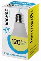 Лампа светодиодная КОСМОС А60 13W Е27 3000K (теплый свет) (1/10/80) (LkecLED13wA60E2730)
