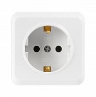 Розетка SMARTBUY 1-местная 16А, ОУ, с заземлением белая "Юпитер" (SBE-03w-16-S1-Z) (1/10)