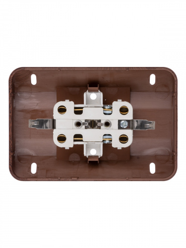 Розетка TDM угловая двойная 2П+3 открытой установки с з/ш IP20 250В 16А бук "Ладога" (6/72) (SQ1801-0343) фото 5