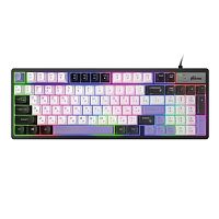 Клавиатура проводная RITMIX RKB-401BL, бело-черно-фиолетовая, клавиш 95, кабель - USB 1,6 м, подстветка (1/10) (80004531)