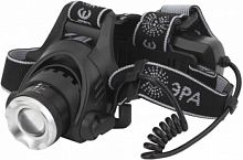 Фонарь ЭРА GA-805 налобный аккумуляторный 5Вт CREE Li-on 2400мАч линза 3 режима регулировка фокуса черный (1/10/30) (Б0039625)