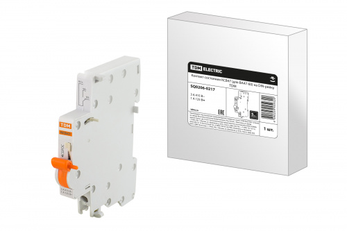 Контакт состояния КСВ47 (для ВА47-60) на DIN-рейку TDM (1/60) (SQ0206-0217) Контакт состояния КСВ47 (для ВА47-60) на DIN-рейку TDM (1/60) (SQ0206-0217)
