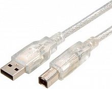 Кабель соединительный VCOM USB 2.0 AM - BM, прозрач. изоляция, 1.8 м. (1/200) (VUS6900-1.8MTP)