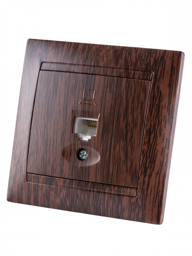 Розетка компьютерная RJ45 венге , с/у, "Лама" (10/120) TDM (SQ1815-0416) фото 5 Розетка компьютерная RJ45 венге , с/у, "Лама" (10/120) TDM (SQ1815-0416) фото 5