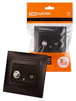 Розетка TV ("мама") + SAT (F-разъем) 0-2400МГц шоколад , с/у, "Лама" (10/120) TDM (SQ1815-0520)