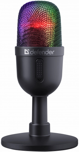 Микрофон DEFENDER Forte GMC 350 настольный, всенаправленный конденсаторный, питание USB, RGB подсветка, шнур 2м (1/20) (64635)