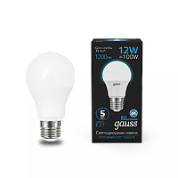 Лампа светодиодная GAUSS A60 12W 1200lm 6500K E27 1/10/50 (102502312)
