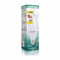 Лампа светодиодная SMARTBUY C37 9,5Вт 3000K E27 (свеча на ветру, матовая, теплый свет) (1/10/100) (SBL-C37Can-9_5-30K-E27)