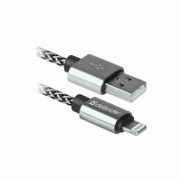 Кабель DEFENDER ACH01-03T PRO USB2.0, белый, AM-LightningM, 1m, 2.1A (1/100) (87809)