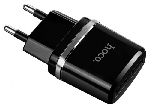 Блок питания сетевой 2 USB HOCO C12, 2400mA, пластик, цвет: белый (1/10/100) (6957531047759) фото 14