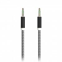 Кабель Smartbuy AUX 3.5-3.5 мм (M-M), 1 м, черный, нейлоновая оплетка, (A-35-35 black)/100