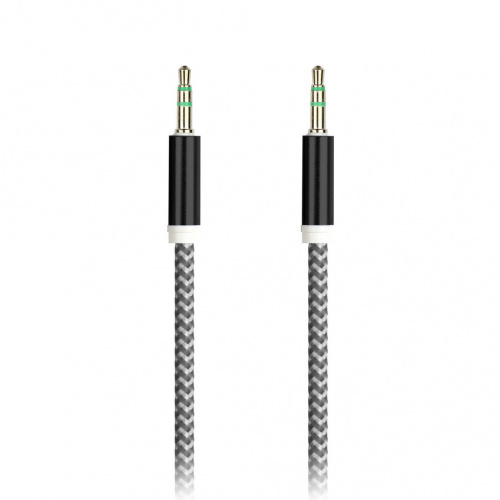 Кабель Smartbuy AUX 3.5-3.5 мм (M-M), 1 м, черный, нейлоновая оплетка, (A-35-35 black)/100