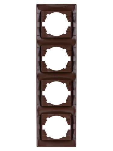 Рамка 4-х постовая вертикальная венге , с/у, "Лама" (12/144) TDM (SQ1815-0435) фото 3 Рамка 4-х постовая вертикальная венге , с/у, "Лама" (12/144) TDM (SQ1815-0435) фото 3