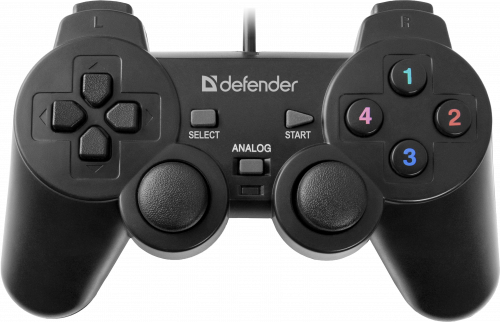 Проводной геймпад DEFENDER Omega USB,12 кнопок, 2 стика, черный (1/20/40) (64247) фото 2