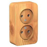 Розетка 2-м О/У BLANCA 16А IP20 250В без заземл. без защ. шторок с изолир. пластиной ясень Systeme Electric BLNRA000215 (1/10/20)