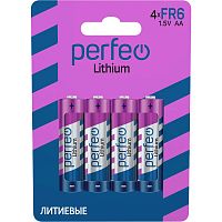 Элемент питания Perfeo FR6/4BL Lithium (4/48/768) (PF FR6/4BL)