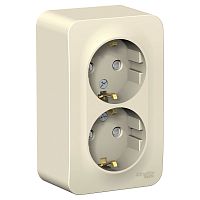Розетка 2-м О/У BLANCA 16А IP20 250В с заземл. защ. шторки с изолир. пластиной молоч. Systeme Electric BLNRA011212 (1/8/48)