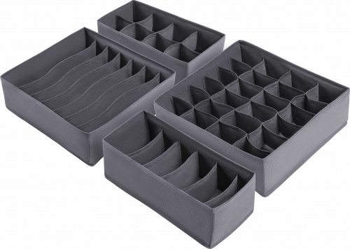 Набор органайзеров DEFENDER HOME Violetta 4 серый, 32*32*10x2/32*16*10x2 (1/20) (GS538)