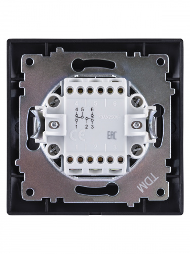 Выключатель на 2 направления 2 кл. 10А графит, с/у, "Лама" TDM (10/120) (SQ1815-0607) фото 3 Выключатель на 2 направления 2 кл. 10А графит, с/у, "Лама" TDM (10/120) (SQ1815-0607) фото 3