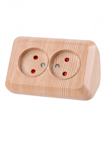 Розетка TDM угловая двойная 2П открытой установки с з/ш IP20 250В 10А сосна "Ладога" (6/72) (SQ1801-0442) фото 8