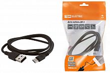 Дата-кабель, ДК 2, USB - USB Type-C, 1 м, черный, TDM (1/200) (SQ1810-0302)