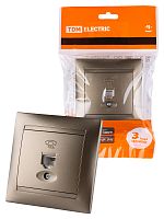 Розетка телефонная RJ11 бронза , с/у, "Лама" (10/120) TDM (SQ1815-0715)