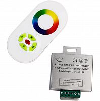 Контроллер SMARTBUY радио LED RGB, сенсорный, овальный белый пульт, 5 кн,18А, 85х65х24мм (1/100) (SBL-RGB-Sen)