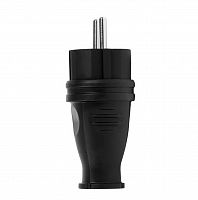 Вилка SMARTBUY прямая каучуковая 230В, 2P+PE, 16A, IP44 (SBE-16-P07-R) черная (1/20)