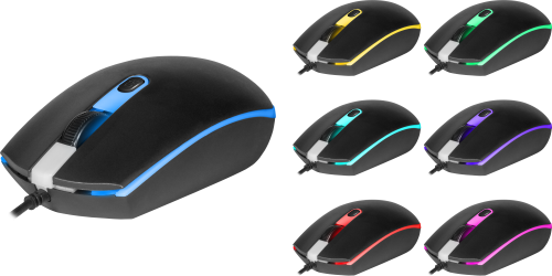 Мышь проводная DEFENDER Dot MB-986, 7цветов,4D,1000/1600dpi, черный (1/60) (52986) фото 8