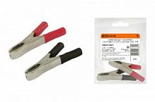 Зажим "крокодил" ЗК 50А 98мм в изоляции красный/черный. Цена за упаковку!!! (1шт+1шт) TDM (10/250) (SQ0541-0031)