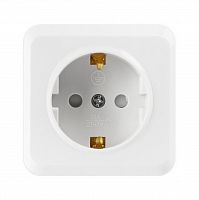 Розетка SMARTBUY 1-местная 16А, ОУ, с заземлением белая с защ. штор. "Юпитер" (SBE-03w-16-S1-1Z) (1/10)