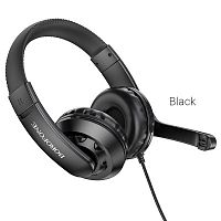 Наушники полноразмерные Borofone BO102 Amusement, USB+Jack 3.5mm, черный (1/40) (6931474741660)