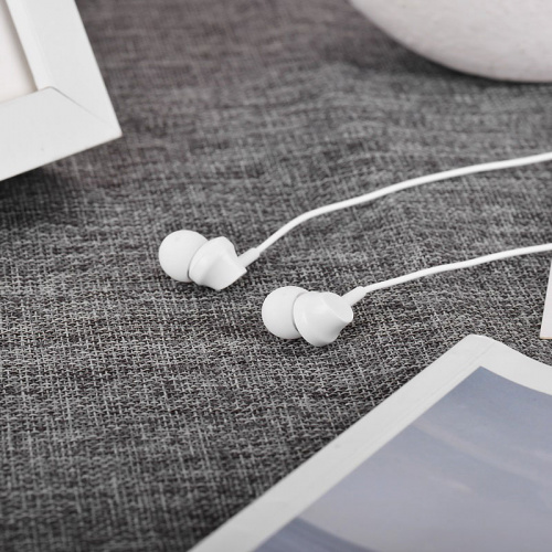 Наушники внутриканальные HOCO M14 Inital Sound, микрофон, кабель 1.2м, цвет: белый (1/30/300) (6957531049333) фото 2