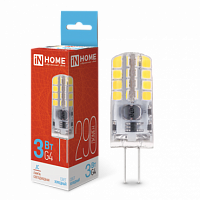 Лампа светодиодная IN HOME JC 3Вт 12В G4 6500К 290Лм (20/1000) (4690612036045)