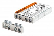 Шина "N" нулевая 6х9мм 4/1 (4 группы/крепеж по центру) никелированная TDM (1/10/960) (SQ0801-0301)