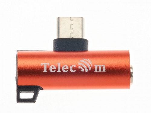 Переходник USB3.1 Type-C 2 in 1 audio+PD charging красный <TA433-R> (TA433M-R) фото 2 Переходник USB3.1 Type-C 2 in 1 audio+PD charging красный <TA433-R> (TA433M-R) фото 2