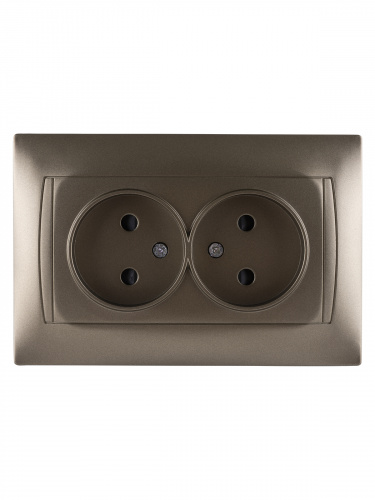 Розетка двойная 2П 10А 250В с защ. шт. бронза , с/у, "Лама" (7/84) TDM (SQ1815-0712) фото 4