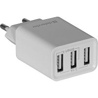 Адаптер сетевой DEFENDER UPA-31, белый, 3xUSB, 5V/3.1А (1/50) (83587)